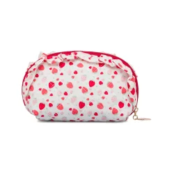 Sale Trousse bianca da Donna con stampa fragola Donna Beauty Case E Trousse