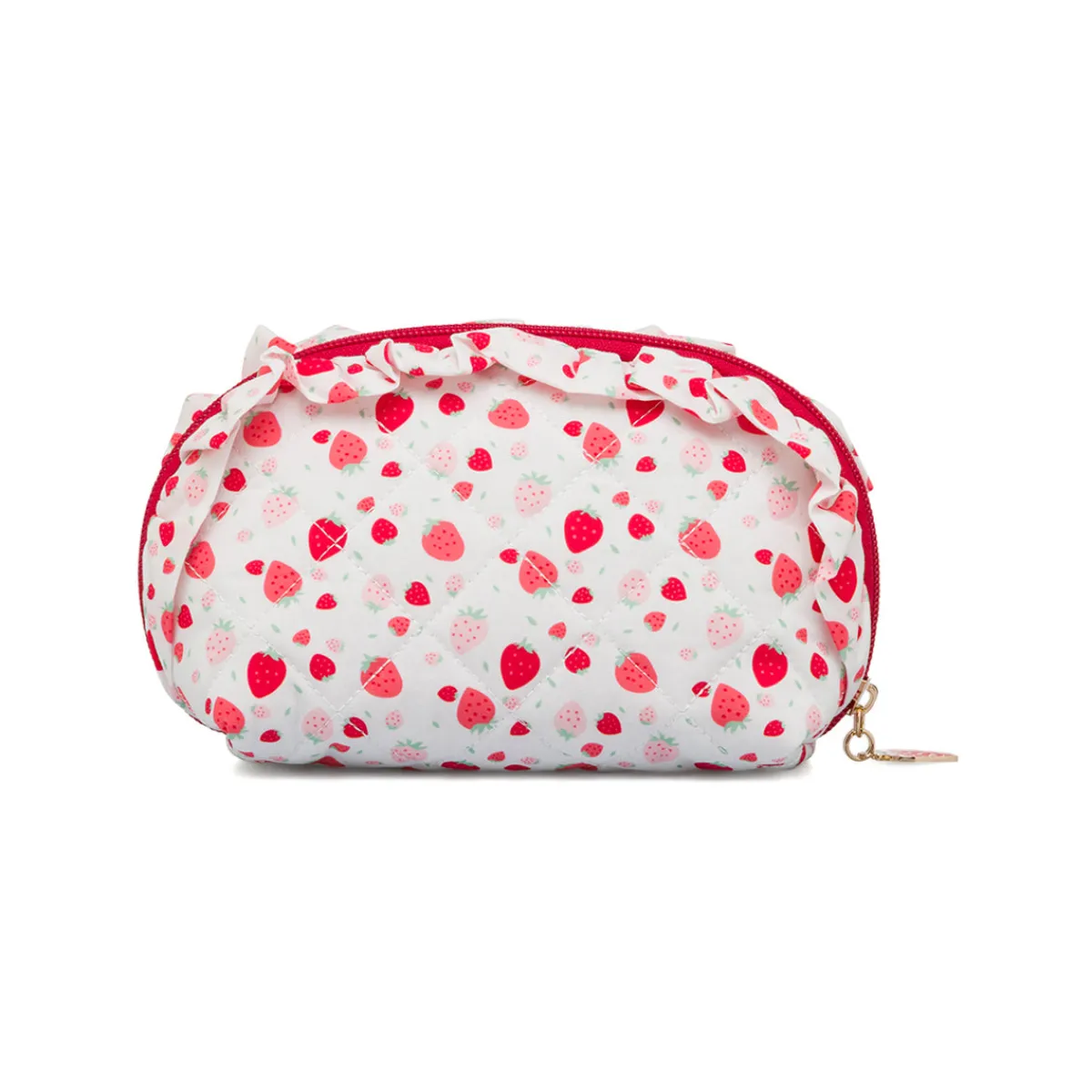 Sale Trousse bianca da Donna con stampa fragola Donna Beauty Case E Trousse