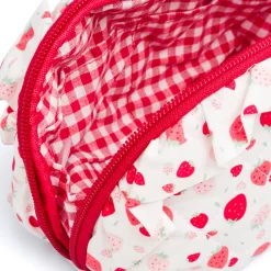 Sale Trousse bianca da Donna con stampa fragola Donna Beauty Case E Trousse