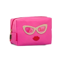 Trousse Fucsia da donna con dettagli glitter Donna Beauty Case E Trousse