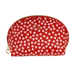 New Trousse rosa da Donna con cuori e zip dorata Donna Beauty Case E Trousse