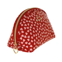 New Trousse rosa da Donna con cuori e zip dorata Donna Beauty Case E Trousse