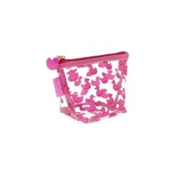 New Trousse trasparente con anatroccoli rosa da Donna Donna Beauty Case E Trousse