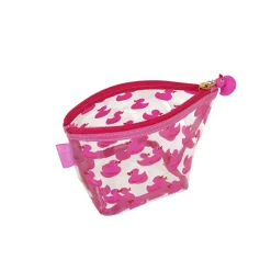 New Trousse trasparente con anatroccoli rosa da Donna Donna Beauty Case E Trousse