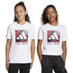 T-Shirt bianca da Bambina con stampa frontale Bambino Abbigliamento Adidas|T-Shirt Bambino