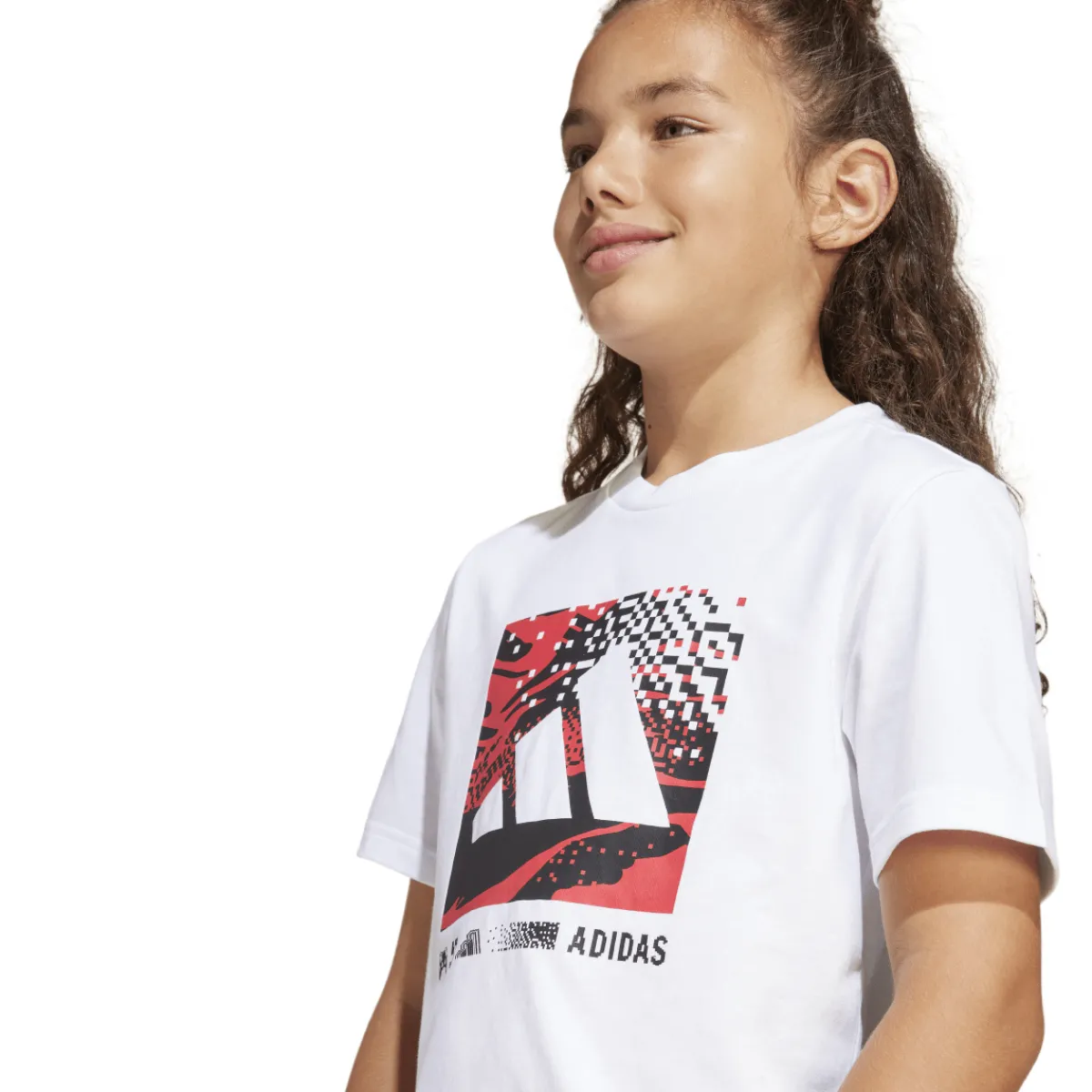 T-Shirt bianca da Bambina con stampa frontale Bambino Abbigliamento Adidas|T-Shirt Bambino