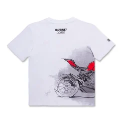 Hot T-shirt bianca da bambino e ragazzo Corse con stampa motocicletta Bambino Abbigliamento Ducati|T-Shirt Bambino