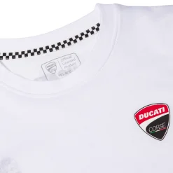 Hot T-shirt bianca da bambino e ragazzo Corse con stampa motocicletta Bambino Abbigliamento Ducati|T-Shirt Bambino