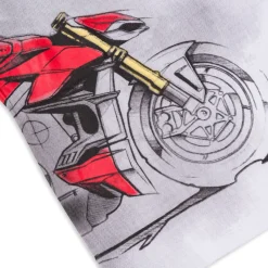 Hot T-shirt bianca da bambino e ragazzo Corse con stampa motocicletta Bambino Abbigliamento Ducati|T-Shirt Bambino