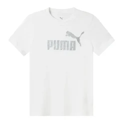 Sale T-shirt bianca da Donna con logo frontale argento Donna Abbigliamento Puma|T-Shirt Donna