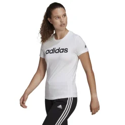 Best T-shirt bianca da donna con logo Essentials Slim Logo Donna Abbigliamento Adidas|T-Shirt Donna