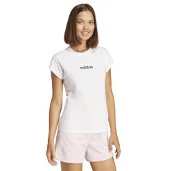 Best T-shirt bianca da Donna in cotone con logo Donna Abbigliamento Adidas|T-Shirt Donna