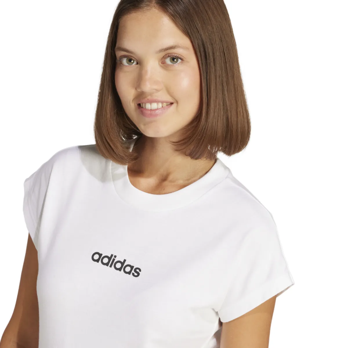 Best T-shirt bianca da Donna in cotone con logo Donna Abbigliamento Adidas|T-Shirt Donna
