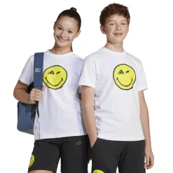 Outlet T-shirt bianca da Ragazzo con Smiley giallo Uomo Abbigliamento Adidas|T-Shirt Uomo