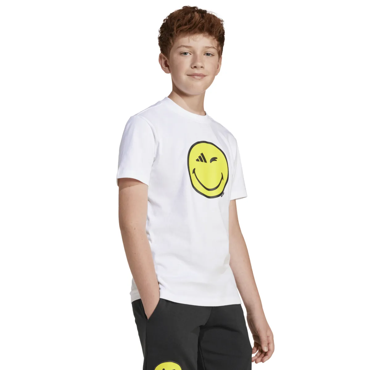 Outlet T-shirt bianca da Ragazzo con Smiley giallo Uomo Abbigliamento Adidas|T-Shirt Uomo