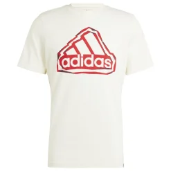New T-shirt bianca da uomo con logo rosso Folded Badge Graphic Uomo Abbigliamento Adidas|T-Shirt Uomo