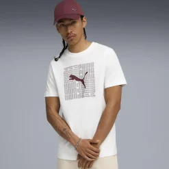 Online T-shirt bianca da Uomo con logo GRAPHIC Box Tee Uomo Abbigliamento Puma|T-Shirt Uomo