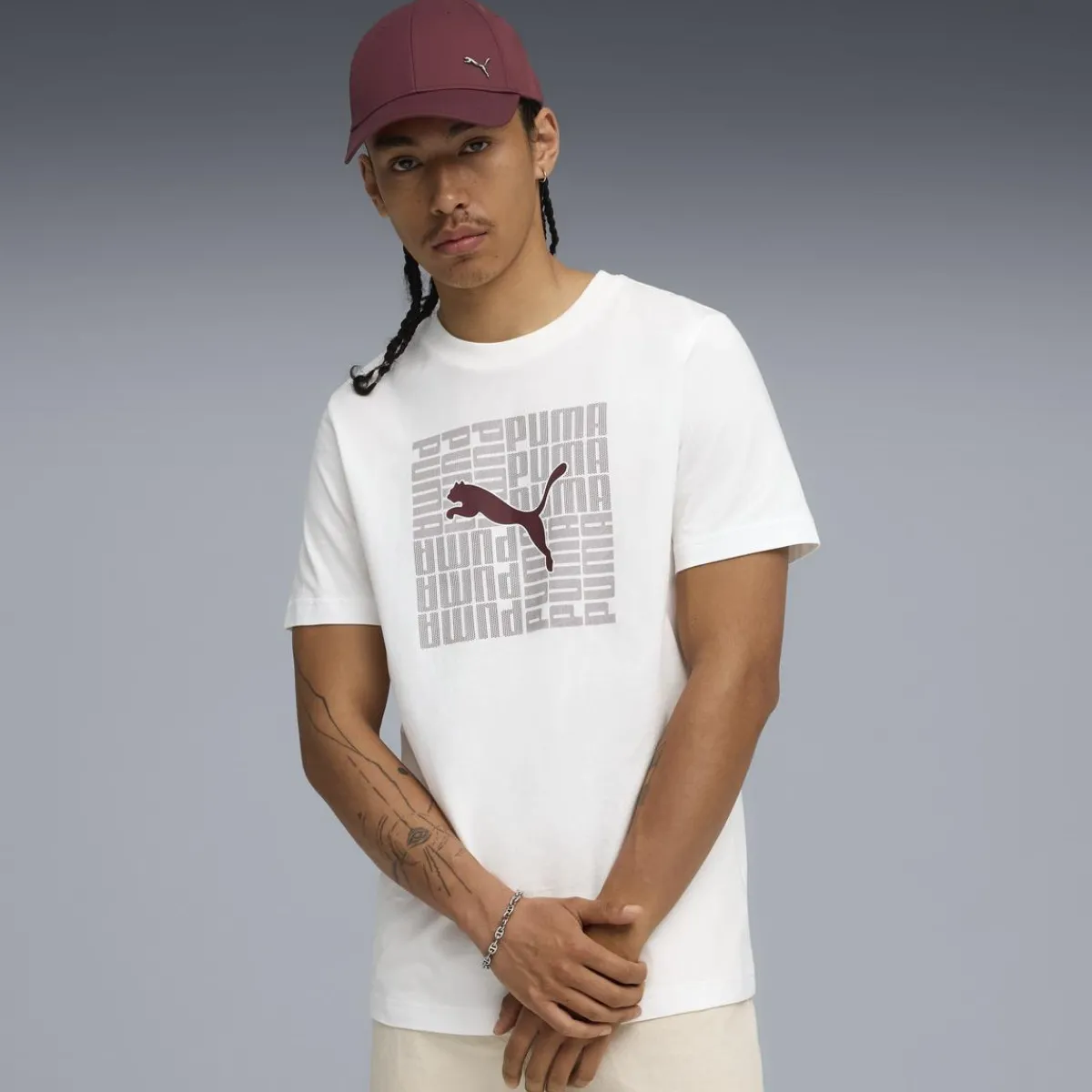 Online T-shirt bianca da Uomo con logo GRAPHIC Box Tee Uomo Abbigliamento Puma|T-Shirt Uomo