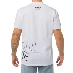 Outlet T-shirt bianca da Uomo con mega stampa Corse Uomo Abbigliamento Ducati|T-Shirt Uomo