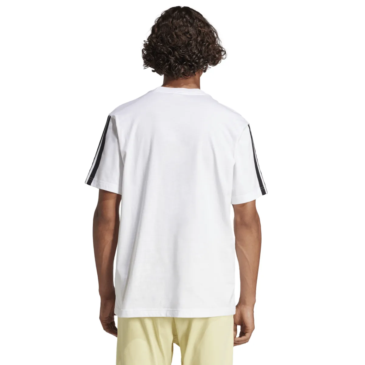 Discount T-shirt bianca da Uomo con bande laterali e logo frontale Uomo Abbigliamento Adidas|T-Shirt Uomo