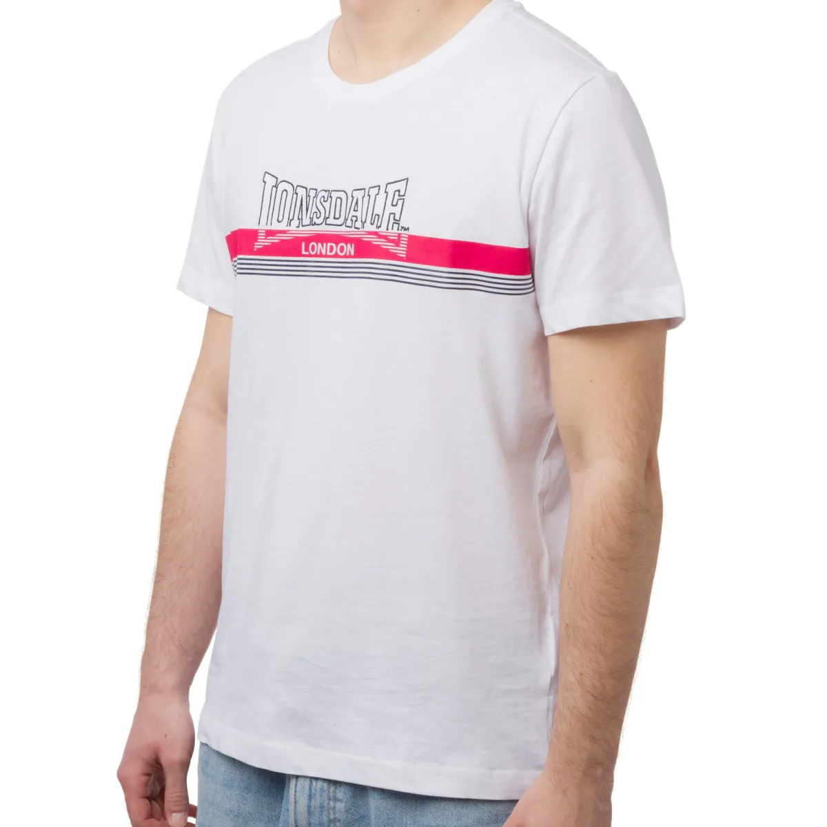 Clearance T-shirt bianca da uomo con logo frontale a contrasto Uomo T-Shirt Uomo|Abbigliamento Moda Uomo