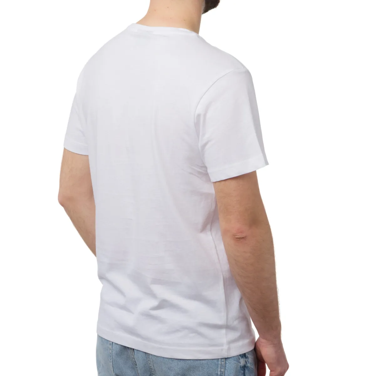 Clearance T-shirt bianca da uomo con logo frontale a contrasto Uomo T-Shirt Uomo|Abbigliamento Moda Uomo