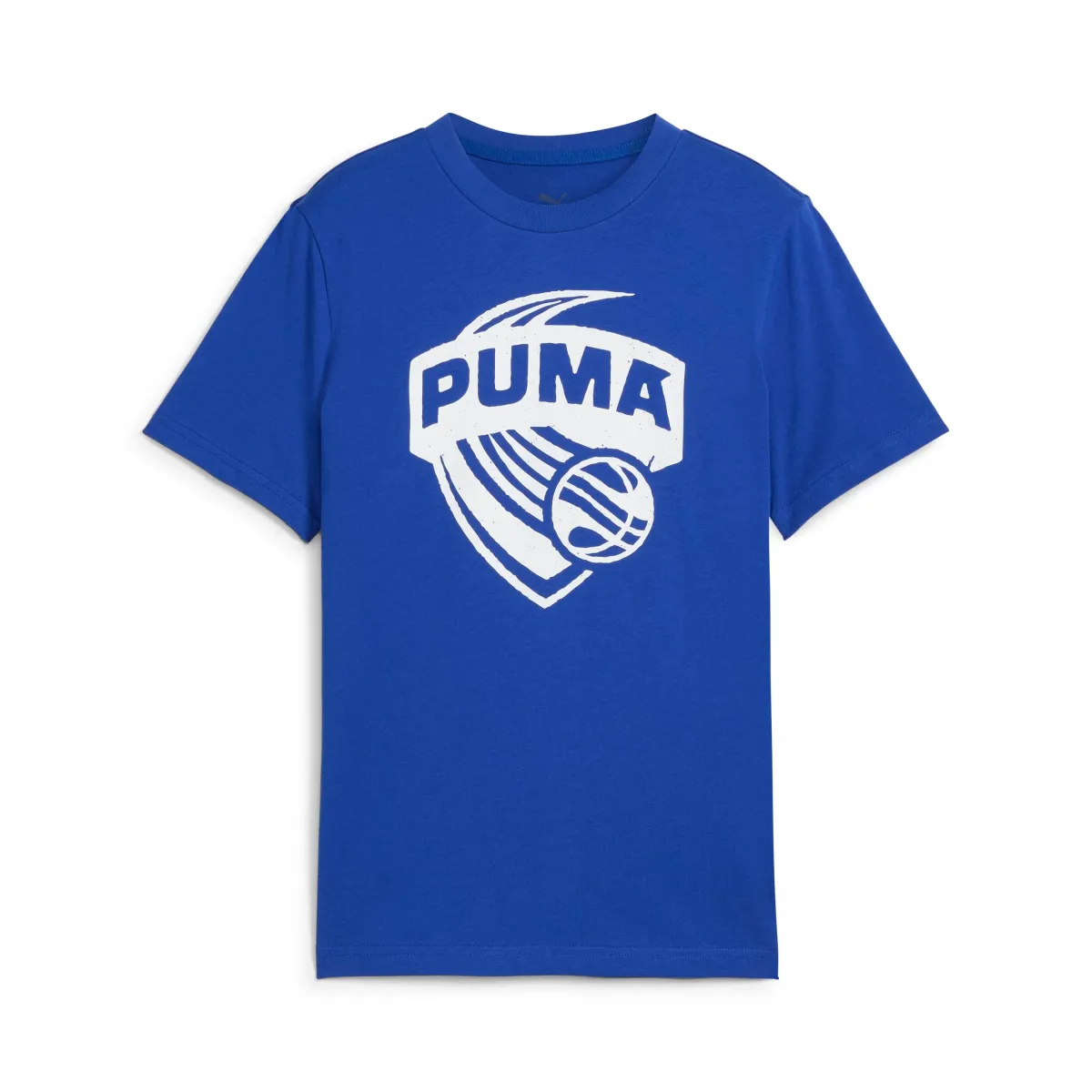 Sale T-shirt blu da ragazzo con maxi Logo bianco e grafica Sportiva Basketball Bambino Abbigliamento Puma|T-Shirt Bambino