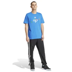T-shirt blu da uomo UEFA Euro 2024 Italy Uomo Abbigliamento Adidas|T-Shirt Uomo