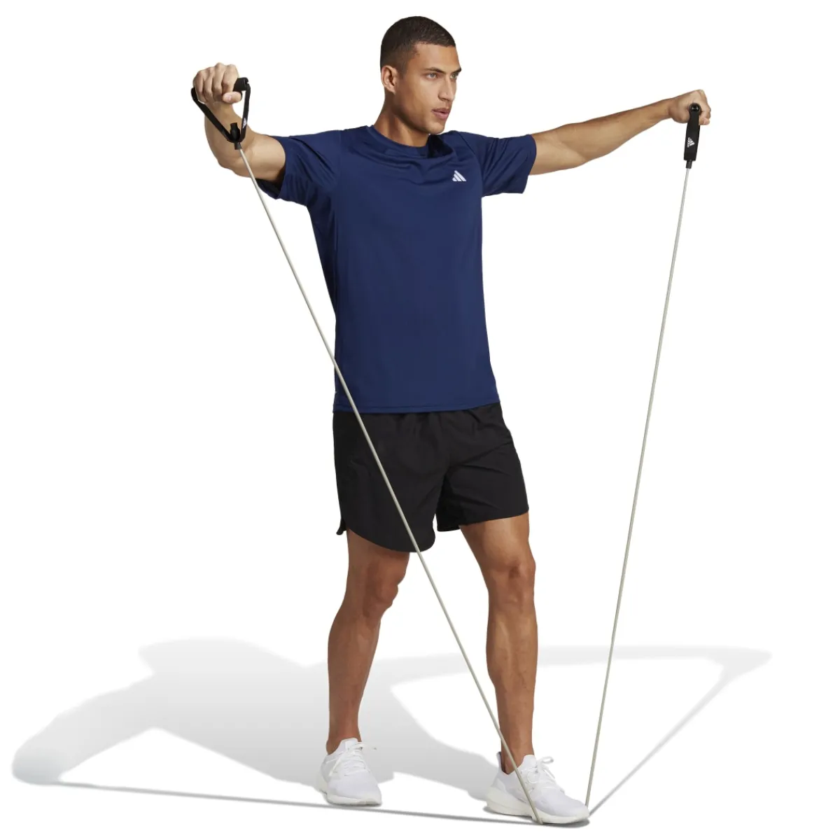 Online T-shirt blu da uomo con logo bianco Essentials Training Uomo Abbigliamento Adidas|T-Shirt Uomo