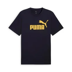 Sale T-shirt blu da Uomo con logo frontale giallo ESS No. 1 Uomo Abbigliamento Puma|T-Shirt Uomo