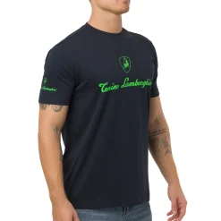 Discount T-shirt blu da Uomo con stampa verde fluo Uomo T-Shirt Uomo|Abbigliamento Sportivo Uomo