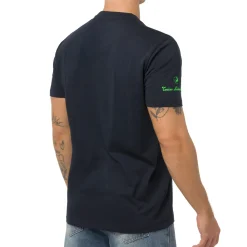 Discount T-shirt blu da Uomo con stampa verde fluo Uomo T-Shirt Uomo|Abbigliamento Sportivo Uomo