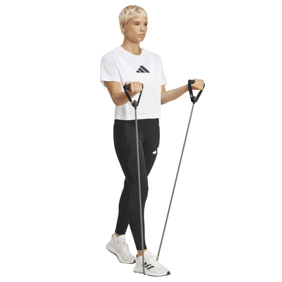 Best T-shirt cropped bianca da Donna con logo frontale Donna Abbigliamento Adidas|T-Shirt Donna