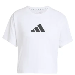 Best T-shirt cropped bianca da Donna con logo frontale Donna Abbigliamento Adidas|T-Shirt Donna