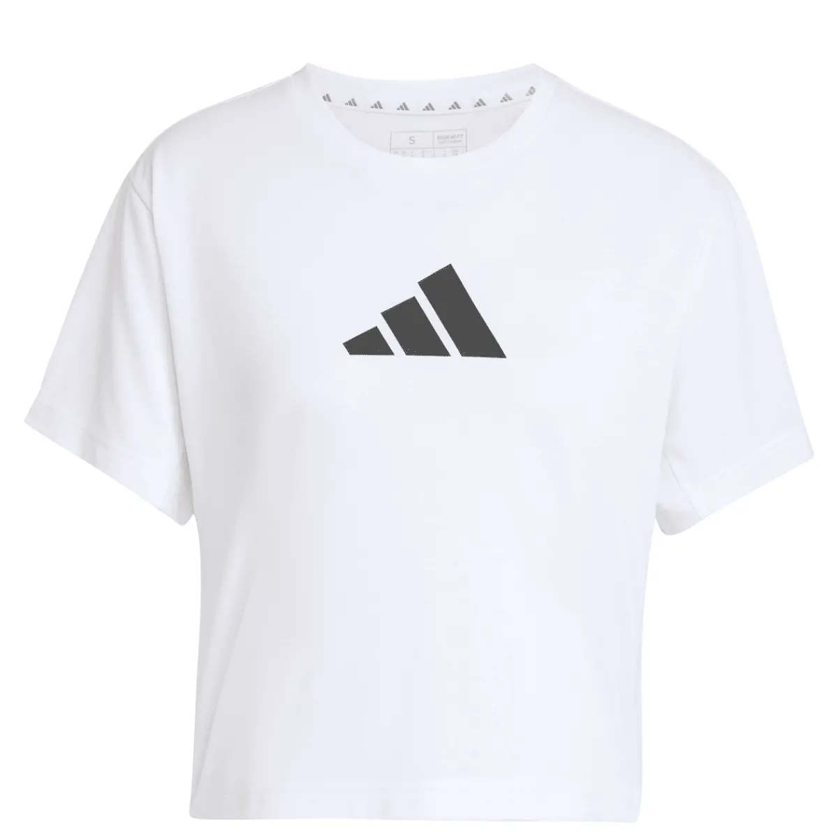 Best T-shirt cropped bianca da Donna con logo frontale Donna Abbigliamento Adidas|T-Shirt Donna
