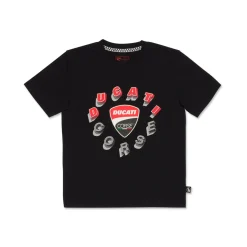 Sale T-shirt da bambino nera con logo Corse Bambino Abbigliamento Ducati|T-Shirt Bambino