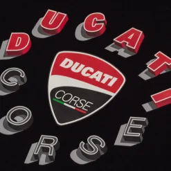 Sale T-shirt da bambino nera con logo Corse Bambino Abbigliamento Ducati|T-Shirt Bambino