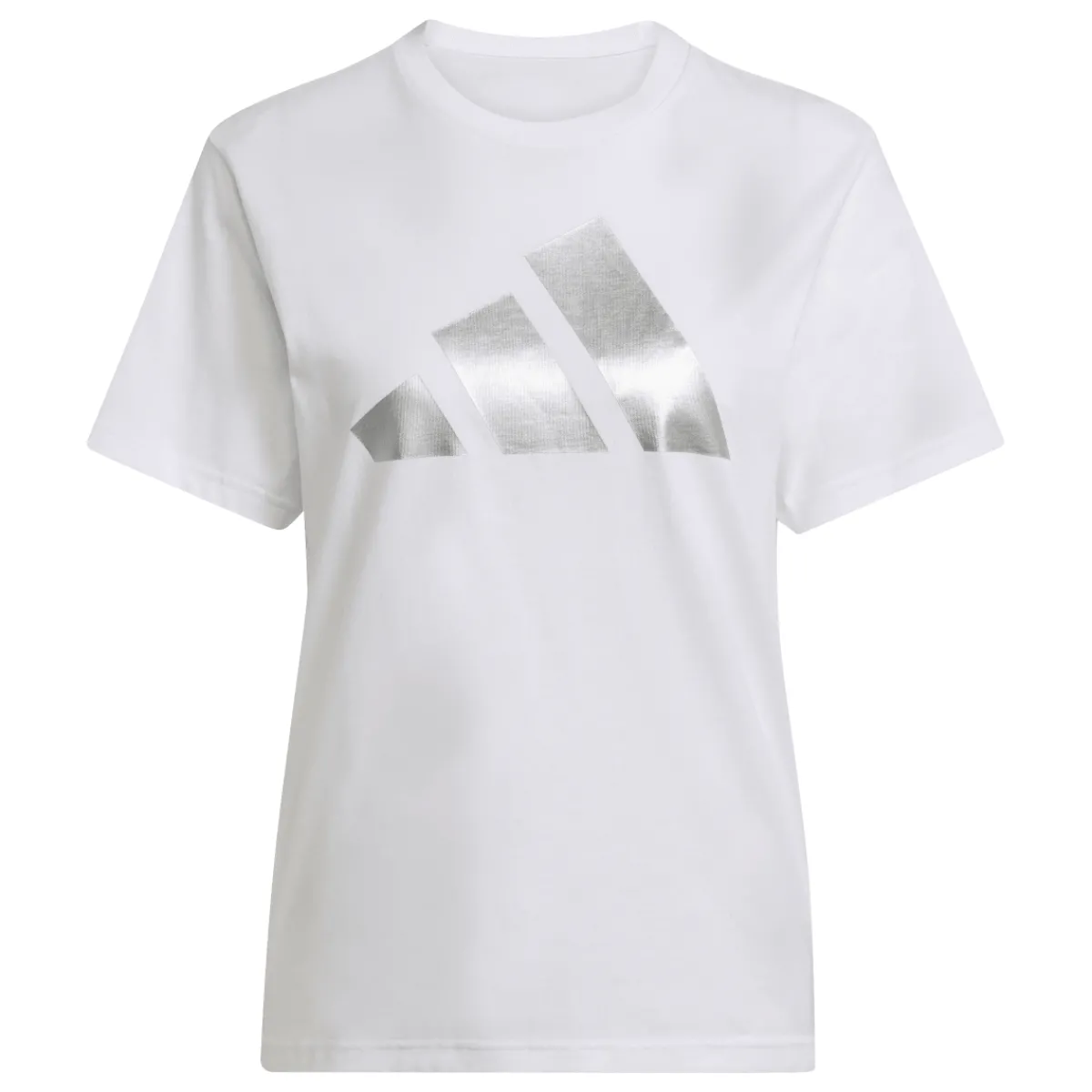 Clearance T-shirt da donna bianca con logo argentato Donna Abbigliamento Adidas|T-Shirt Donna