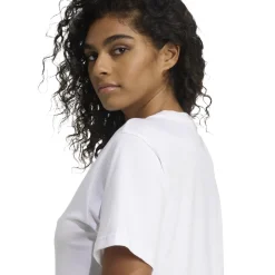 Clearance T-shirt da donna bianca con logo argentato Donna Abbigliamento Adidas|T-Shirt Donna