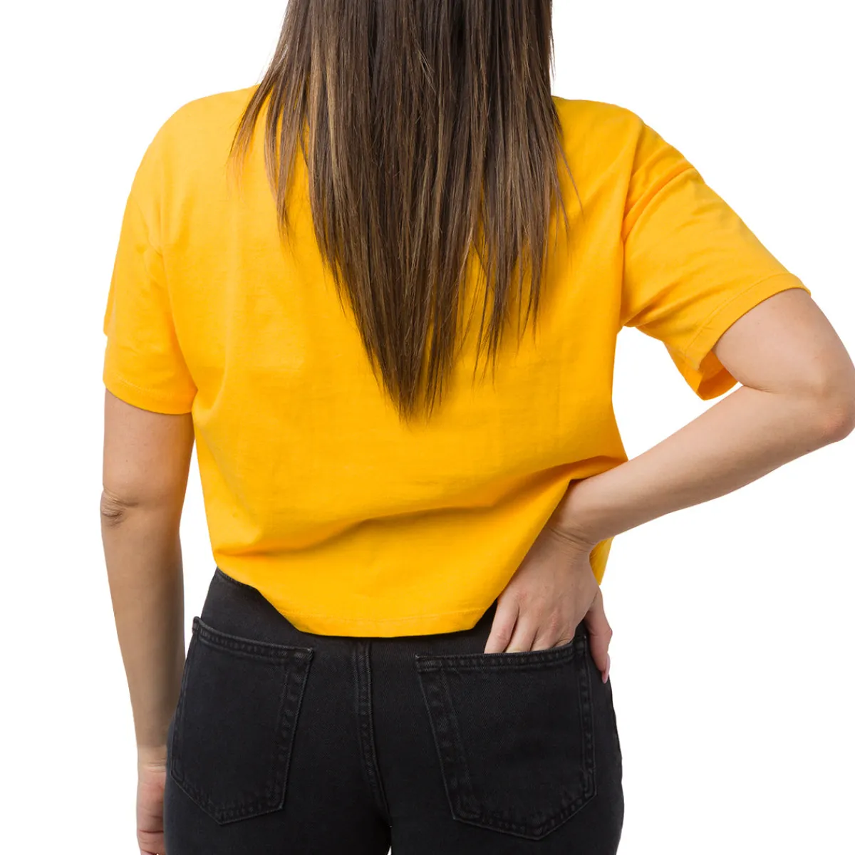 Hot T-shirt da Donna Giallo ocra con stampa LA Lakers NBA Donna Abbigliamento Nba|T-Shirt Donna