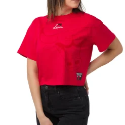 T-shirt da Donna rossa con stampa NBA Donna Abbigliamento Nba|T-Shirt Donna