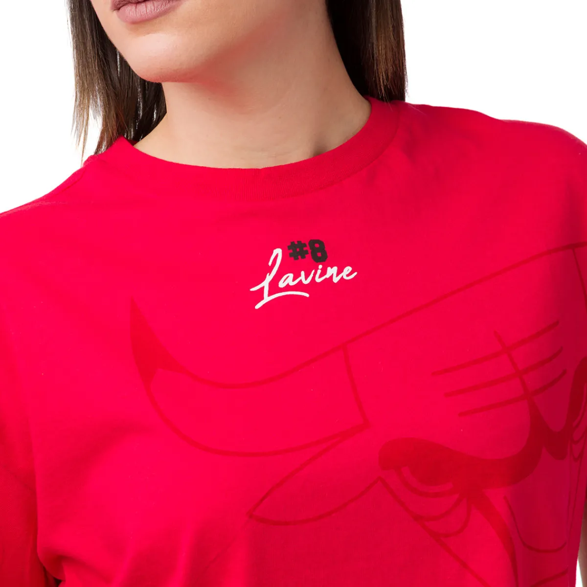 T-shirt da Donna rossa con stampa NBA Donna Abbigliamento Nba|T-Shirt Donna