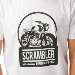 Clearance T-shirt da uomo bianca con logo Scrambler Uomo Abbigliamento Ducati|T-Shirt Uomo