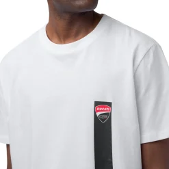 T-shirt da uomo bianca in cotone con logo Corse Uomo Abbigliamento Ducati|T-Shirt Uomo