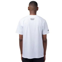 T-shirt da uomo bianca in cotone con logo Corse Uomo Abbigliamento Ducati|T-Shirt Uomo