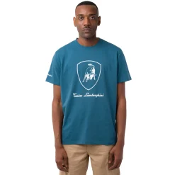 T-shirt da uomo blu ottanio in cotone con logo Uomo T-Shirt Uomo|Abbigliamento Moda Uomo