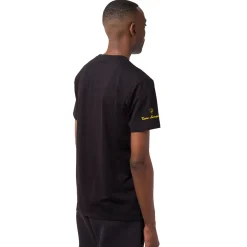 Clearance T-shirt da uomo nera con dettaglio stampa argento Uomo T-Shirt Uomo|Abbigliamento Sportivo Uomo