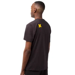 Outlet T-shirt da uomo nera con dettaglio stampa gialla Scrambler Uomo Abbigliamento Ducati|T-Shirt Uomo