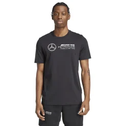 T-shirt da Uomo nera con logo x Mercedes-AMG Petronas F1 Team Uomo Abbigliamento Adidas|T-Shirt Uomo