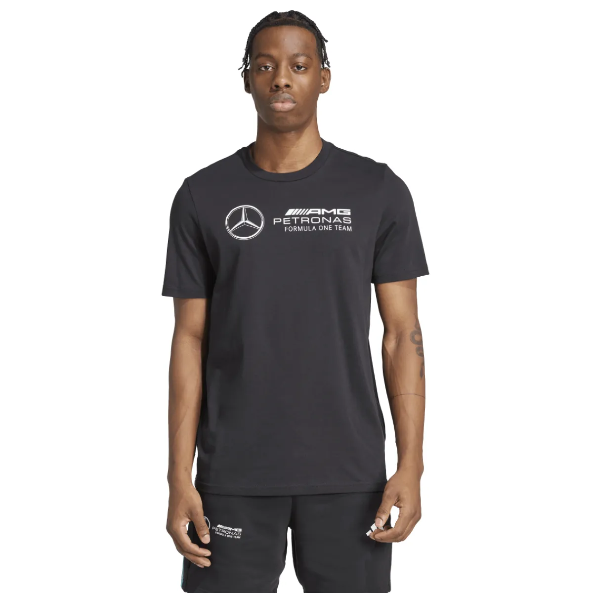 T-shirt da Uomo nera con logo x Mercedes-AMG Petronas F1 Team Uomo Abbigliamento Adidas|T-Shirt Uomo